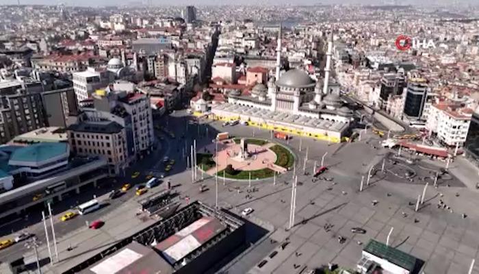 Taksim Meydanı'nda seçim sessizliği: Boş meydan yukarıdan böyle görünüyordu