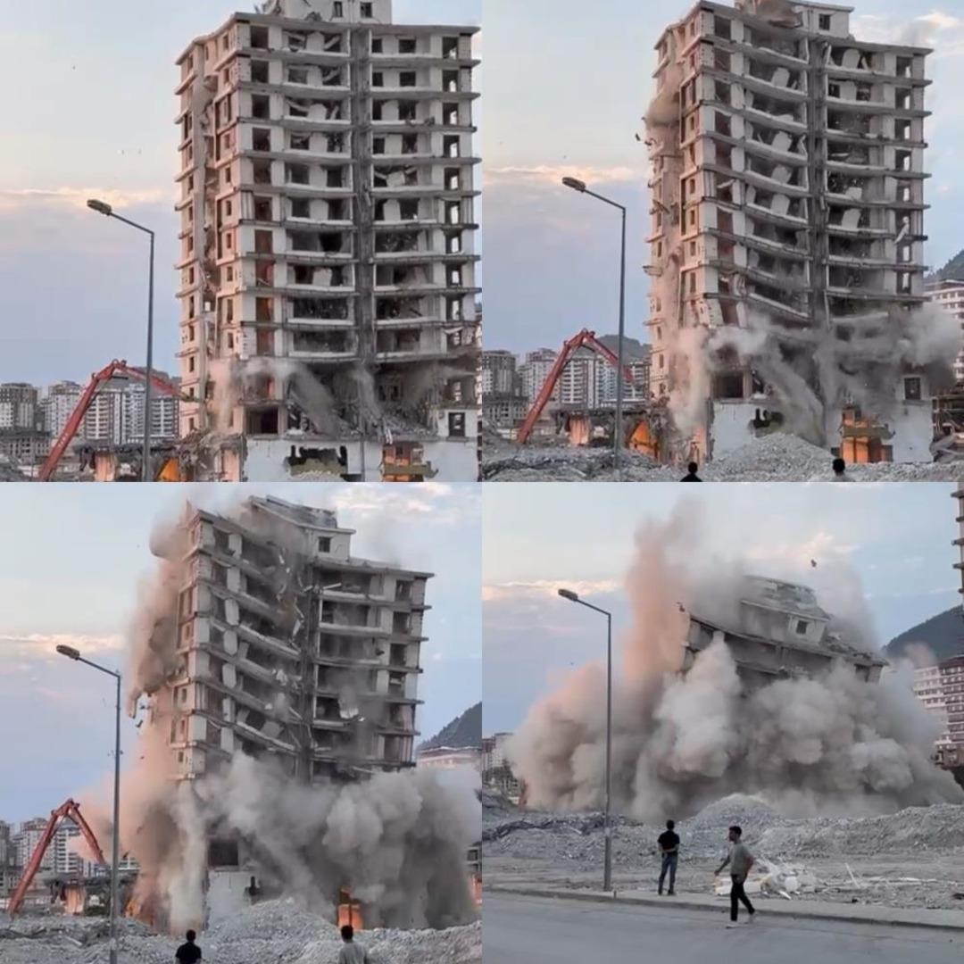 Bina deprem alanında yıkıldı: bina yok edildi, acı haber operatörden geldi .... 2