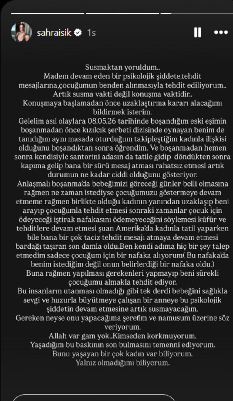 Sahra Işık eski kocası İdris Aybirdi’yi ifşa etti: Beni Kızılcık Şerbeti oyuncusuyla aldattı